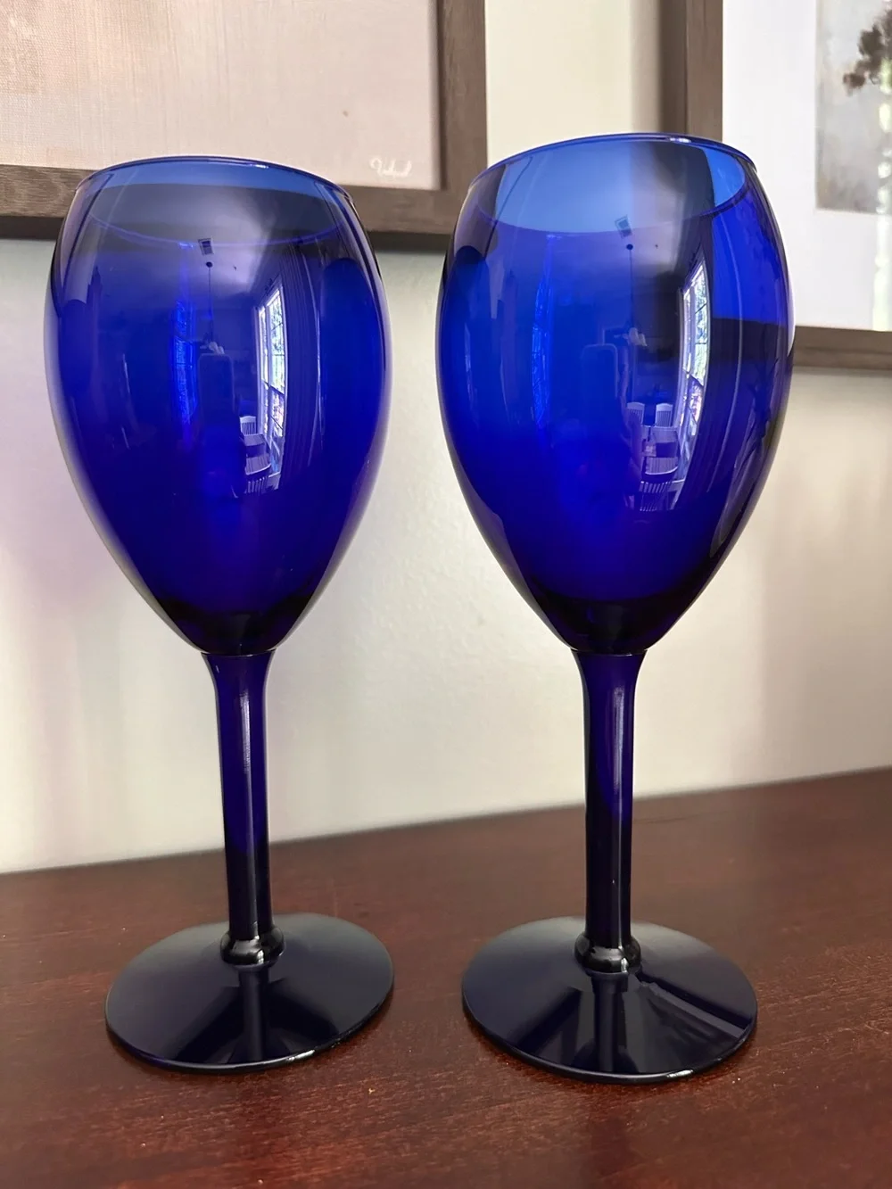Vintage Cobalt Blue Wine Glasses 8
